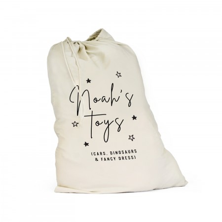 Personalised Toy Storage / Santa Sack -  Large. Eco-Friendly